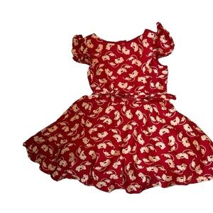 Polo by Ralph Lauren Red and White Floral Dress